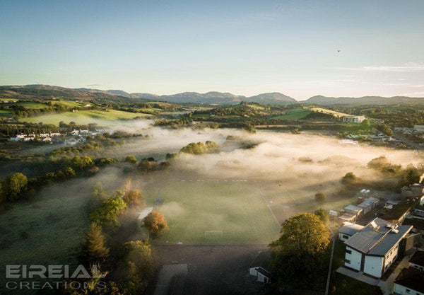 A misty Autumn morning at Donegal Town Football Club, County Donegal on Canvas - Eireial Creations - Drone Operator - Aerial Photography Ireland