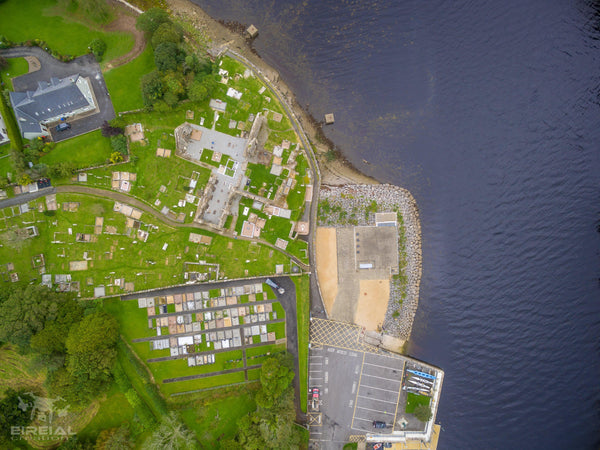 Aerial shot of the Abbey Graveyard, Donegal Town, Donegal. - Digital Download - Eireial Creations - Drone Operator - Aerial Photography Ireland