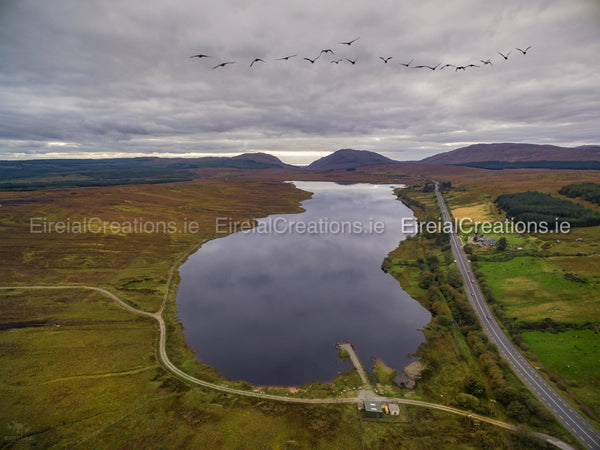Barnesmore Gap with Lough Mourne - Digital Download. - Eireial Creations - Drone Operator - Aerial Photography Ireland