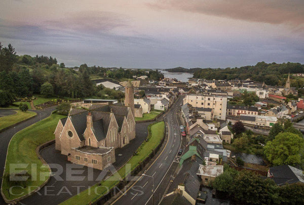 Donegal Town by the Chapel - Photo Print - Eireial Creations - Drone Operator - Aerial Photography Ireland