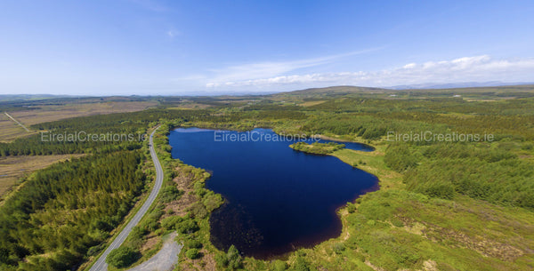 Panoramic shot of Lough Nadarragh, Rathmullen, County Donegal - Photo Print - Eireial Creations - Drone Operator - Aerial Photography Ireland